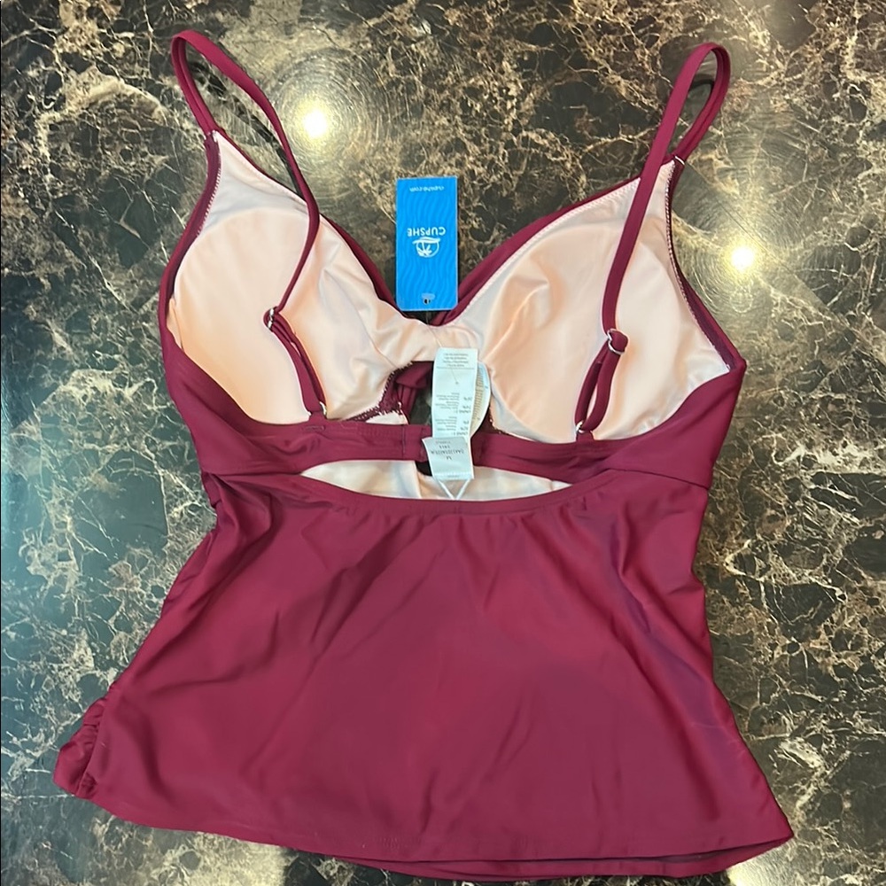 NWT bundle Cupshe Tankini Top size M with size L reversible bottoms - Picture 4 of 9